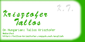 krisztofer tallos business card